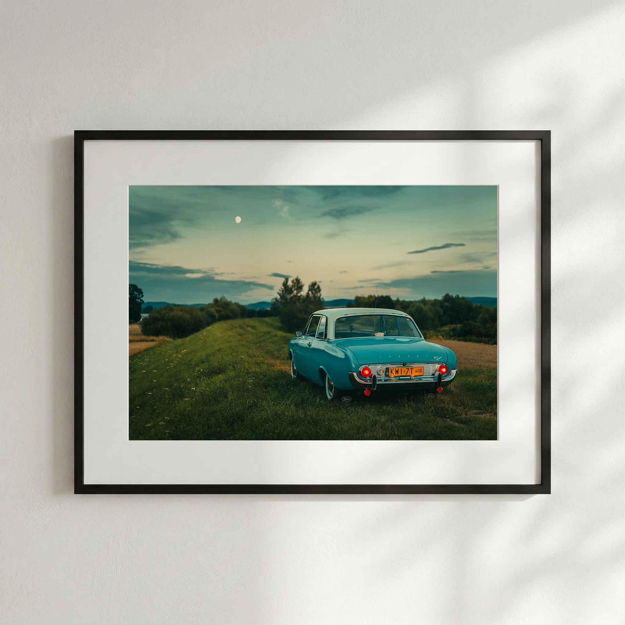 Fotograficzny wydruk motoryzacyjny fine art w ramie